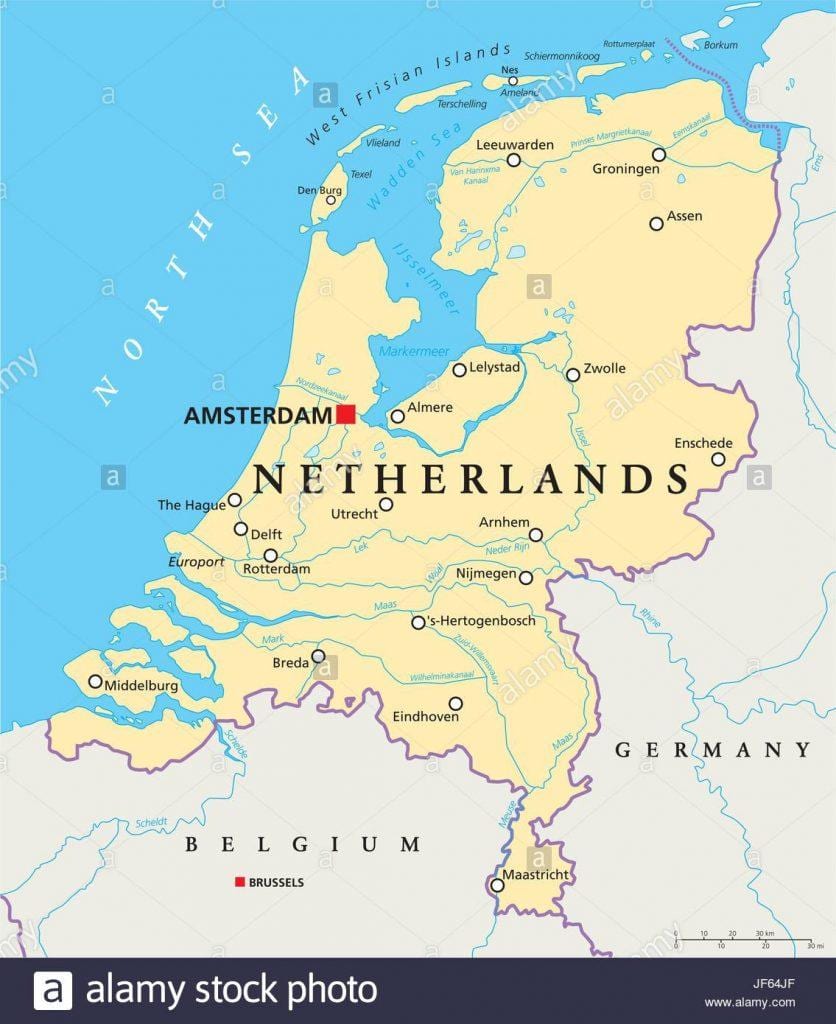 Mapa mesta Rotterdam a v amsterdame