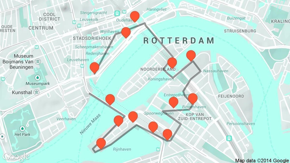 Mapa Rotterdam architektúry 