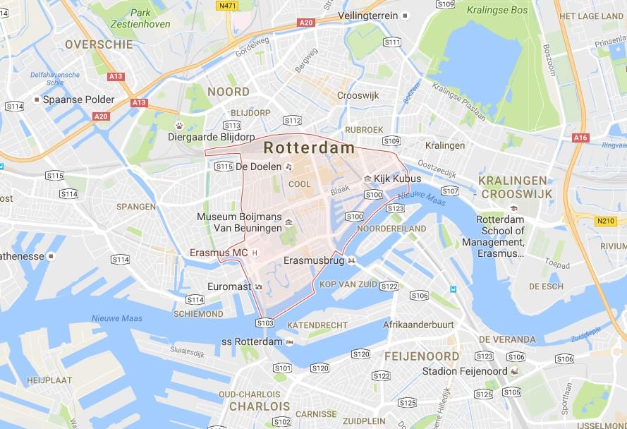 Rotterdam centre mapu