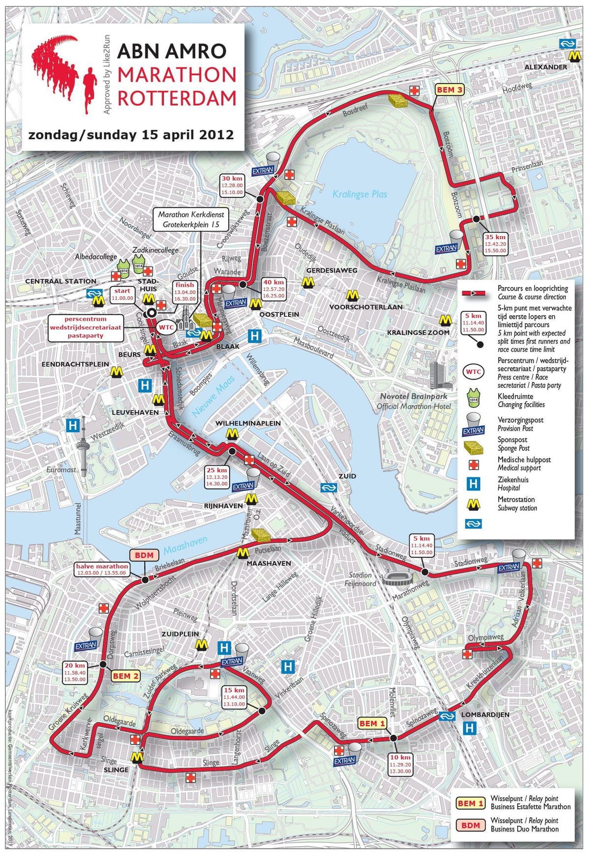 Mapa Rotterdam maratón 