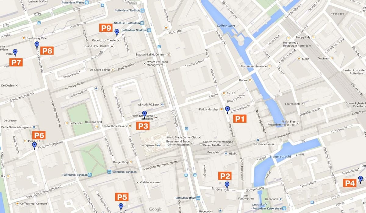 Mapa Rotterdam parkovacie zóny 