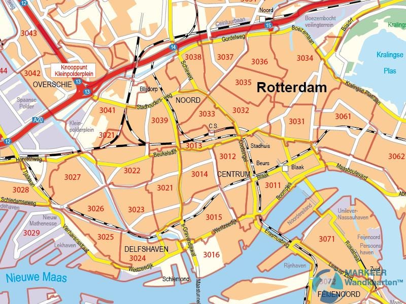 Mapa Rotterdam psč 